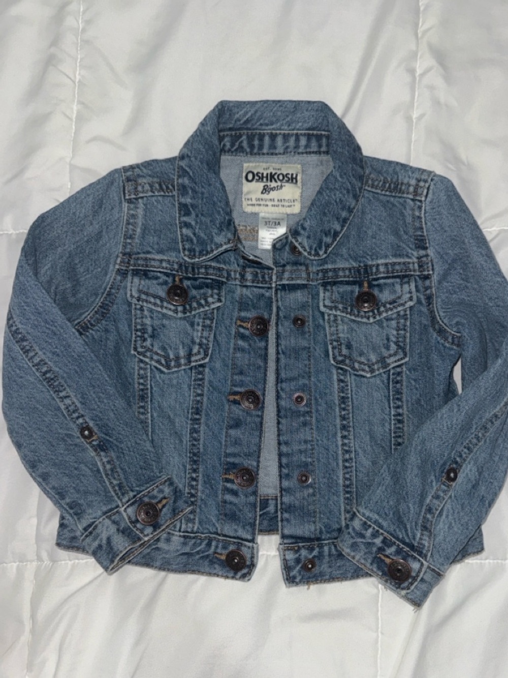 2/$20! OshKosh B'gosh Girls Light Blue Denim Jacket with Button Front